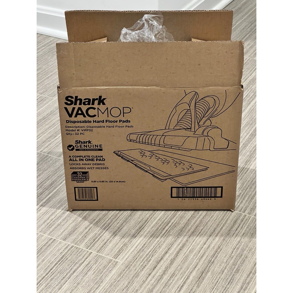 Shark Vacmop Disposable Hard‎ Floor Pad Refills- 32ct Open Box VMP32
